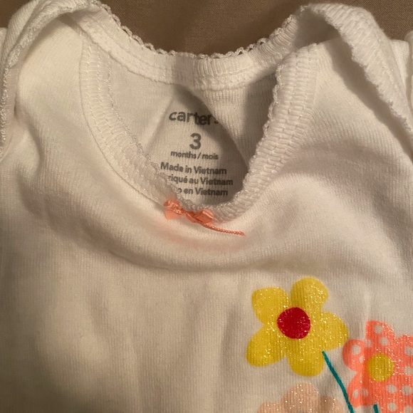 Carter’s 3 piece matching set flowers mouse 🐭 spring 3M - Picture 3 of 12
